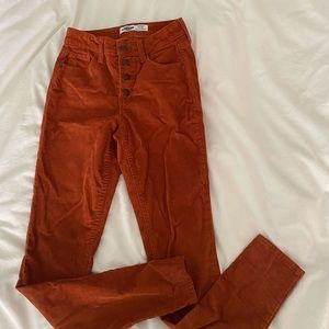 High waisted skinny cords